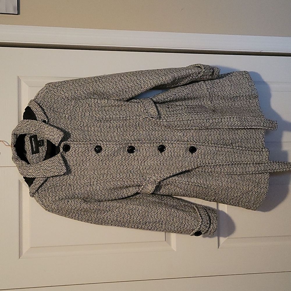 Women's XL Liz Claiborne black & white pea coat.